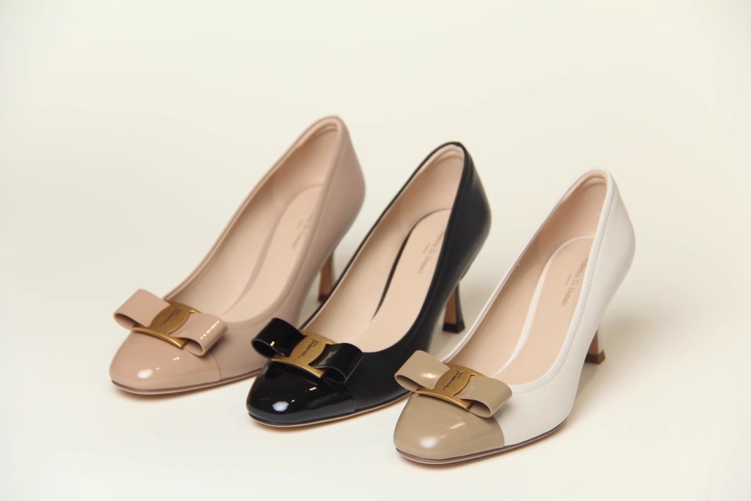 Federica Di Donato优雅大牌蝴蝶结拼接百搭细高跟工作单鞋女970