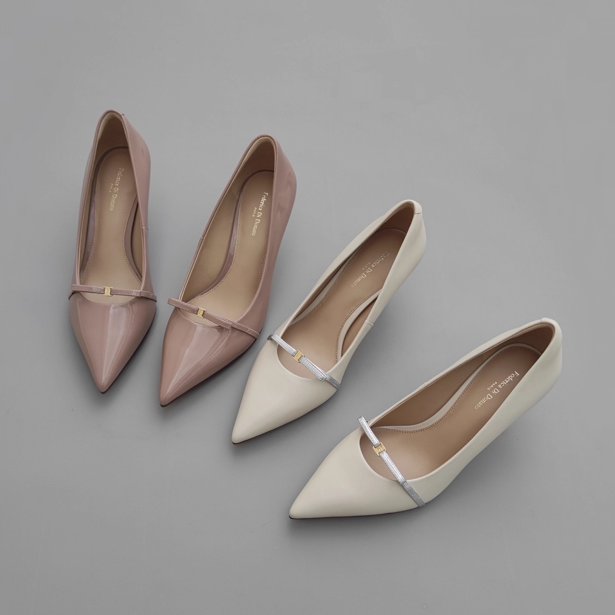 Federica Di Donato法式小香风尖头蝴蝶结高端大牌气质高跟单鞋女