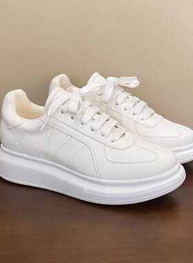 Federica Di Donato经典百搭厚底休闲松糕底小白鞋女洋气运动鞋女