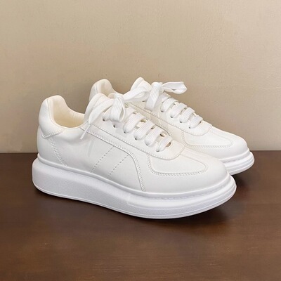 Federica Di Donato经典百搭厚底休闲松糕底小白鞋女洋气运动鞋女