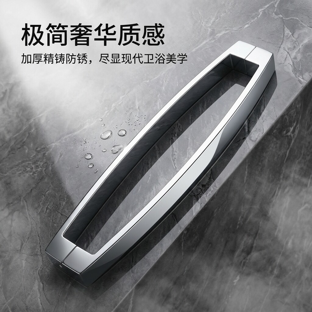 简约淋浴房拉手浴室玻璃门移门把手推拉淋浴门对装拉手孔距440