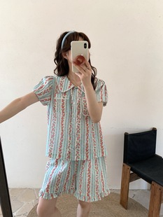 睡衣女夏季 甜美碎花短袖 2025新款 薄款 短裤 家居服套装