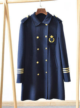 秋冬加厚呢子大衣女双排扣韩版过膝长款羊毛外套中长款AC890C1-3