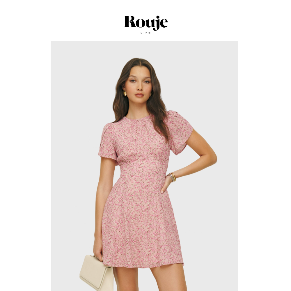 【现货】Rouje Life连衣裙高级感小个子辣妹度假碎花收腰a字裙子
