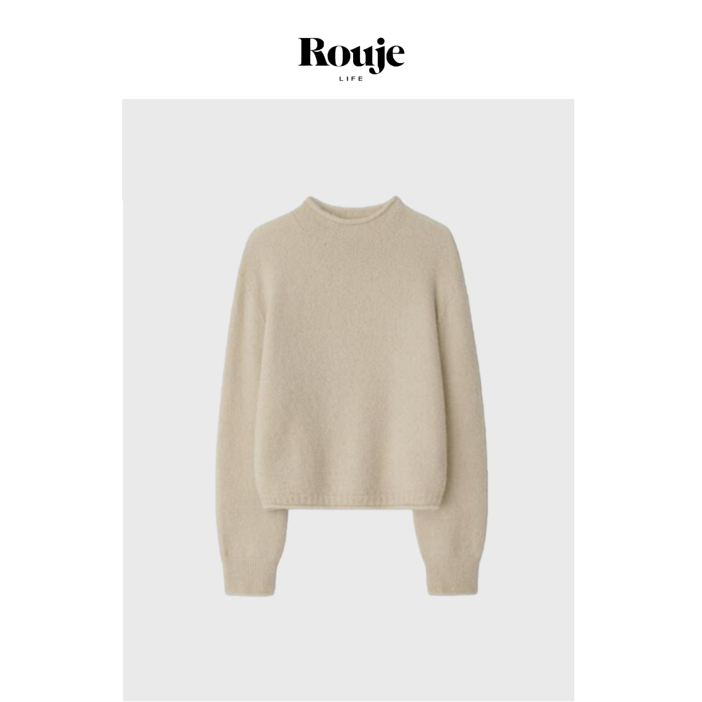 【现货】Rouje Life羊毛毛衣女高级小众半高领慵懒风马海毛针织衫