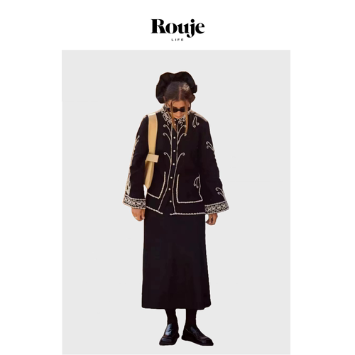 【现货】Rouje Life 瑞典亚麻套装24秋季民族风刺绣衬衫休闲长裤
