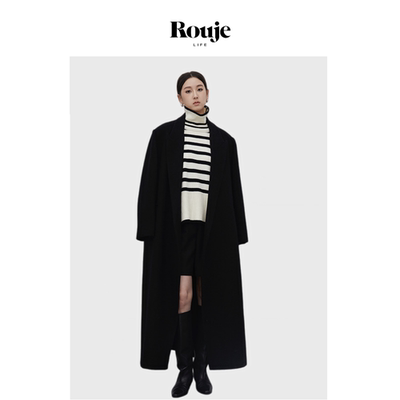【现货】Rouje Life秀场羊毛大衣女秋冬款阔版加长极简呢子外套
