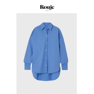 现货 北欧衬衫 Rouje 经典 瑞典早秋蓝色极简廓形剪裁衬衣 Life