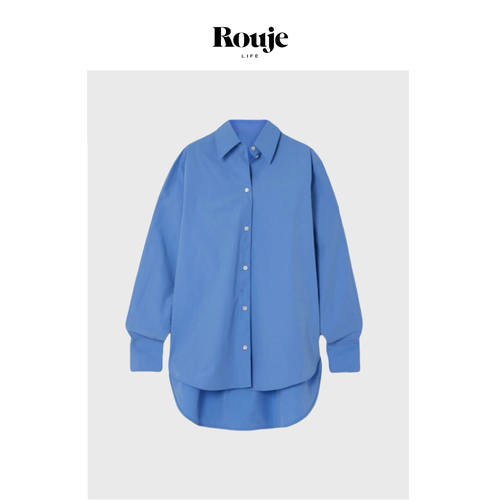 【现货】Rouje Life 经典北欧衬衫瑞典早秋蓝色极简廓形剪裁衬衣