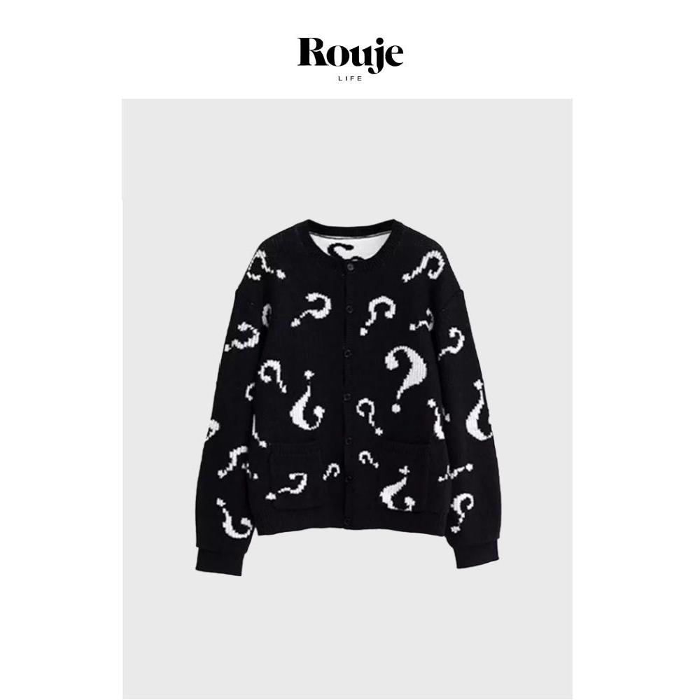 【现货】Rouje Life朴彩英同款问号标志羊毛针织开衫新款毛衣女,女装/女士精品,大码内搭,淘宝优惠券,粉丝福利购,淘宝优惠卷
