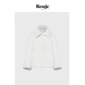 英白色翻领短款 羽绒服保暖外套 Life温柔甜美 张元 现货 Rouje