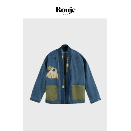 【现货】Rouje Life男友风设计师外套24秋季花朵贴布复古牛仔上衣