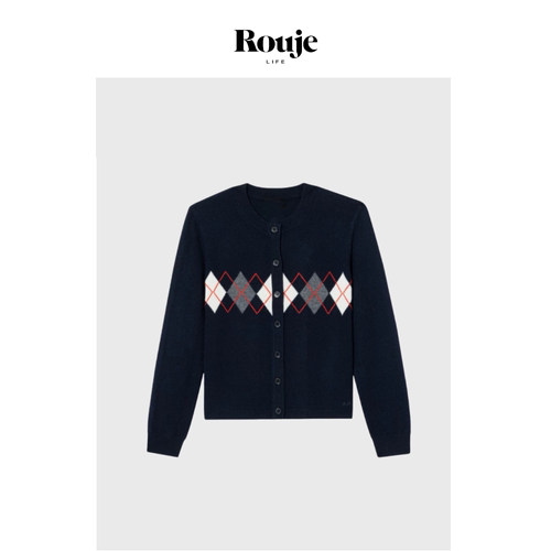 【现货】Rouje Life Savi私服针织衫 25秋季复古菱格纹背心开衫
