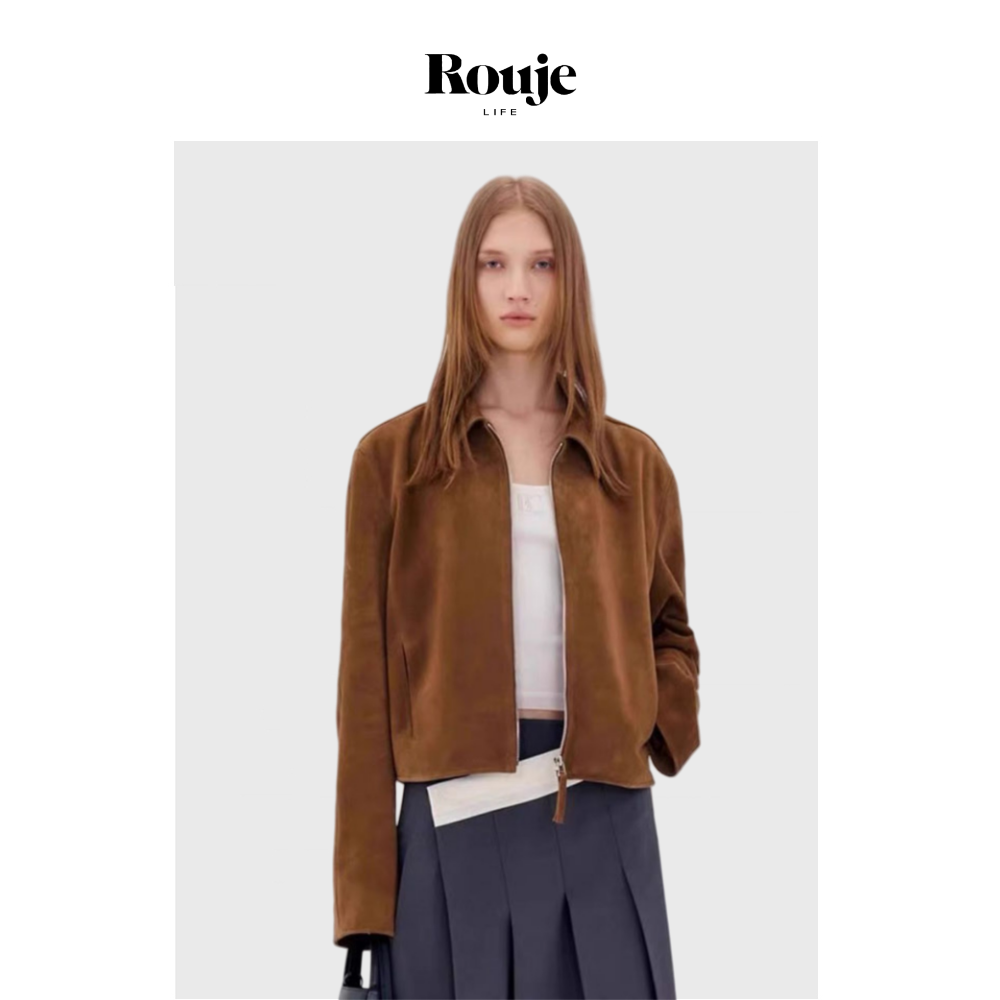 【现货】Rouje Life上衣皮衣经典复古显瘦做旧拉链翻领夹克外套女,女装/女士精品,大码棉服,淘宝优惠券,粉丝福利购,淘宝优惠卷