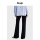 黑色喇叭裤 女 Life春夏季 高级感高腰显瘦微喇休闲裤 现货 Rouje