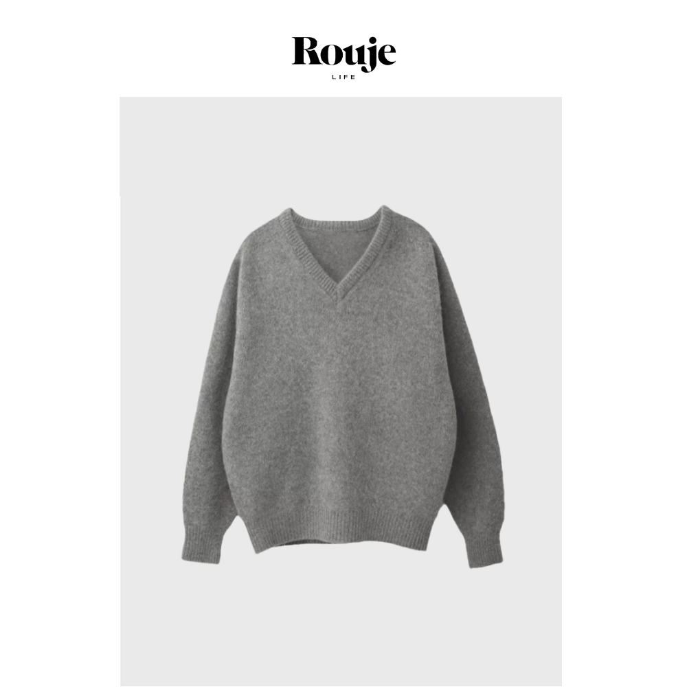【现货】Rouje Life V领毛衣女2025秋冬新款慵懒高级感羊毛针织衫