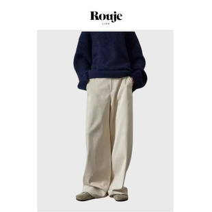 Life休闲裤 Rouje 女春秋新款 高腰显瘦阔腿裤 子 显瘦直筒裤 现货