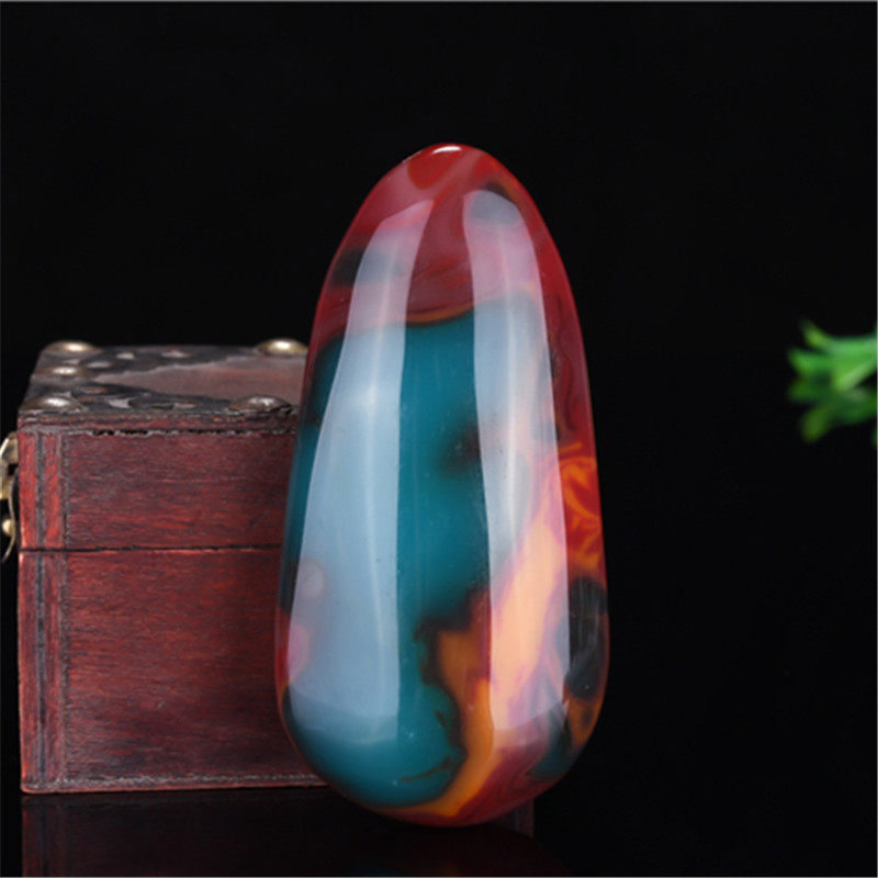 男女款玉手把件 新疆和田玉七彩玉手玩件 红白绿色彩玉腰挂件包邮