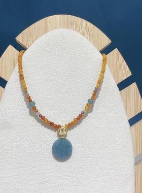 异域复古新中式国风莲花毛衣链