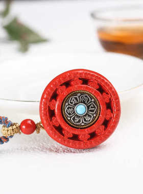 原矿六字真言本命年挂件紫金砂