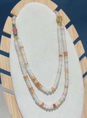 多巴胺元气桃桃彩色串珠项链