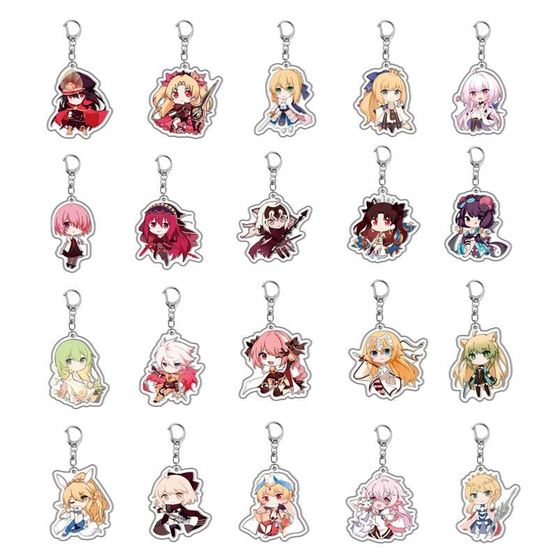 【夹层】fate fgo动漫钥匙扣小太阳塔喵枪呆梅林恩奇挂件