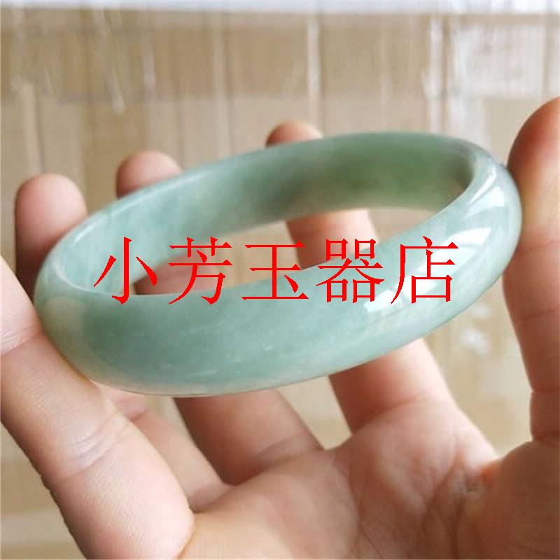 高端款式缅甸翡翠色手镯冰糯种浅绿油青飘花阳绿女款处理创意小众