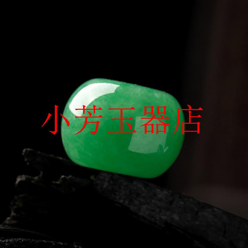 缅甸翡翠色路路通吊坠苹果绿鼓形转运珠冰种阳绿锁骨链翠色毛衣链