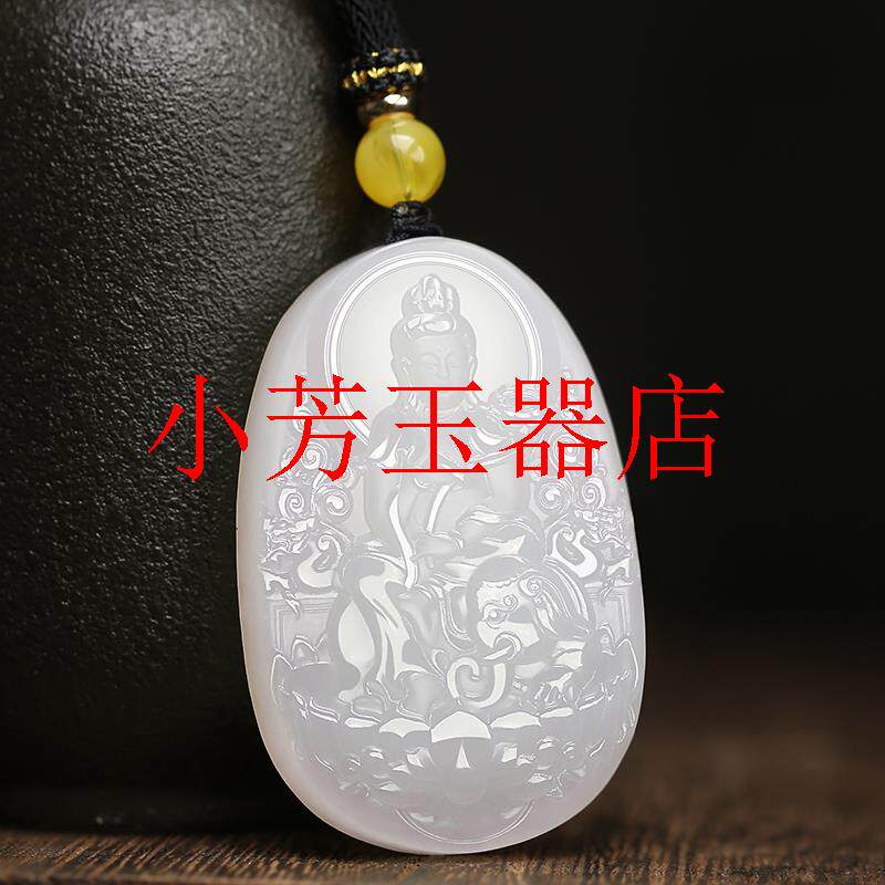 和田玉羊脂级白玉佛吊坠千手观音虚空藏菩萨普贤文殊大日如来挂件