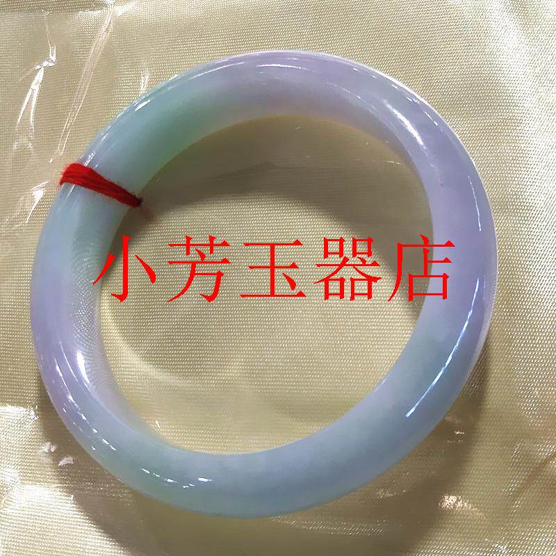 缅甸老坑翡翠色玉手镯春彩玉镯子冰糯种浅绿色飘花玉镯正圈贵妃镯
