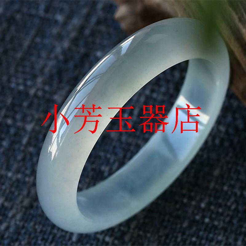 浅绿玉手镯缅甸老坑冰种女款少女正品翡翠色石英岩玉镯处理少女感