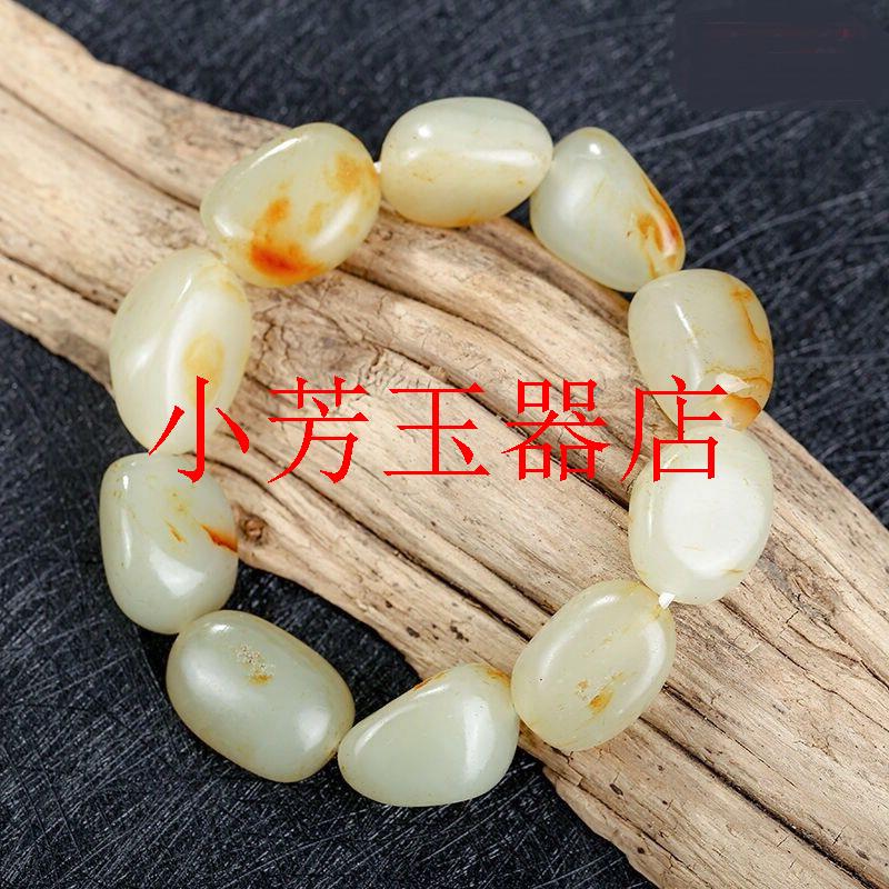 新疆精品和田玉白玉籽料原石红