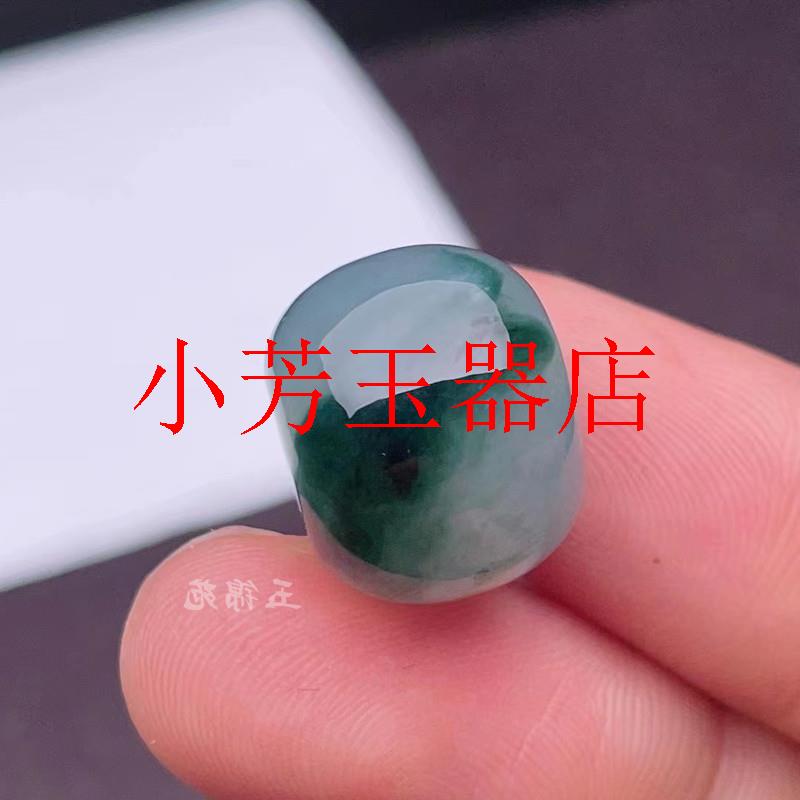 缅甸翡翠色路路通玉珠糯种复古绿飘花转运珠锁骨链简约男女款项链