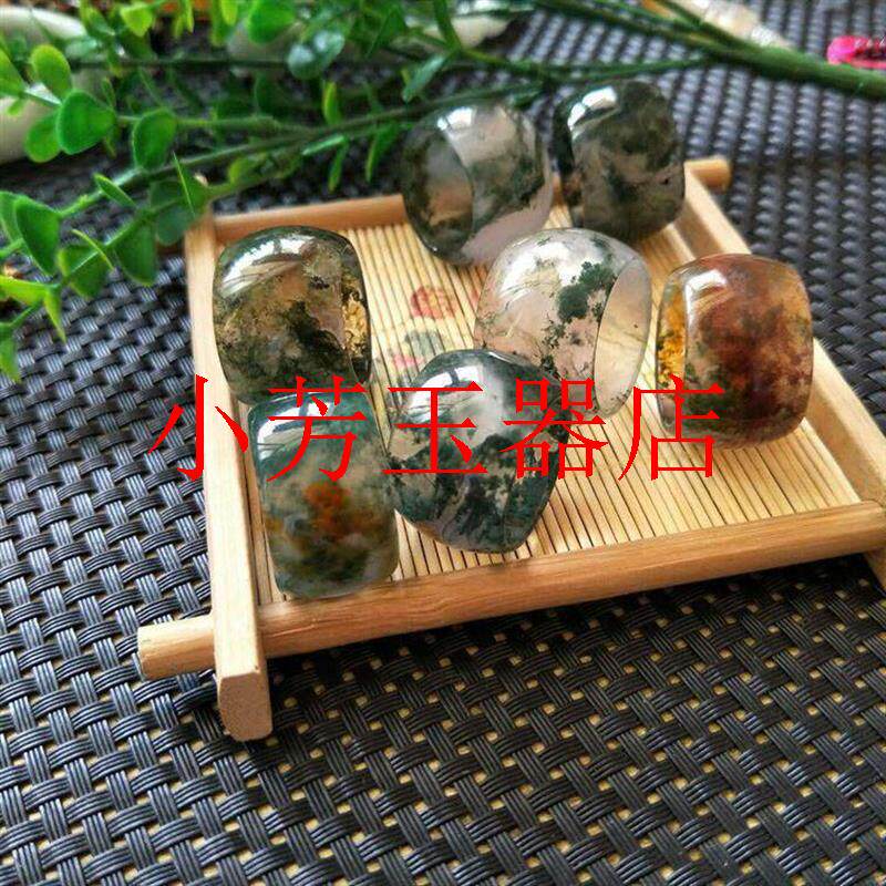 精选水草玛瑙玉扳指戒指玉髓指