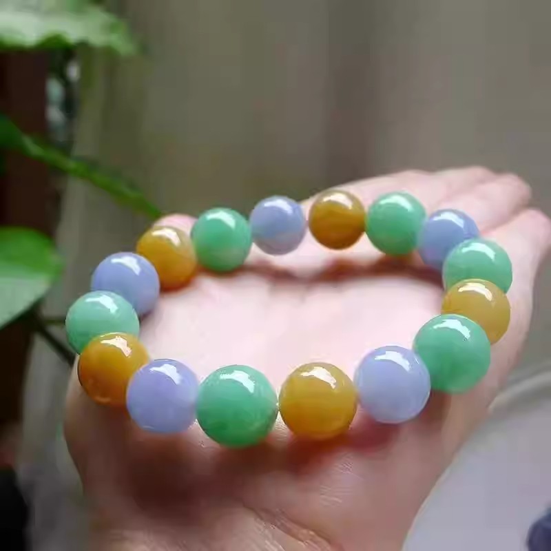 缅甸福禄寿三彩翡翠罗兰阳绿黄翡