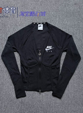 耐克NIKE外套女子春季V领修身收腰鱼骨衣运动长袖上衣 FD2377-010