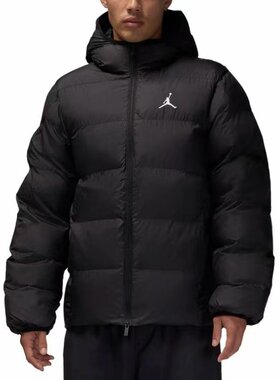 正品JORDAN男子飞人棉衣防风连帽休闲保暖外套FV7318-010