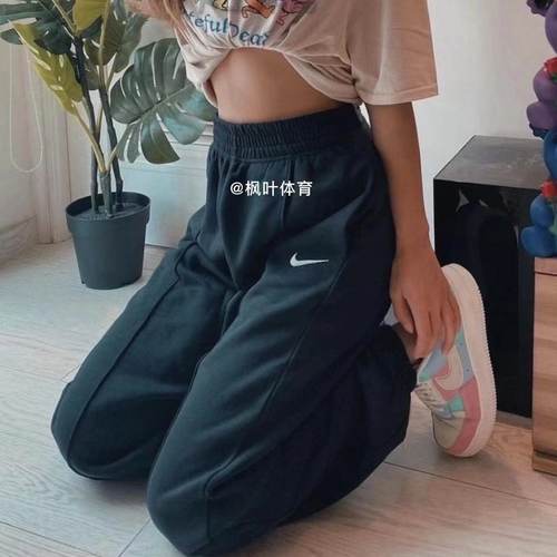 耐克宽松加绒长裤不起舞社同款