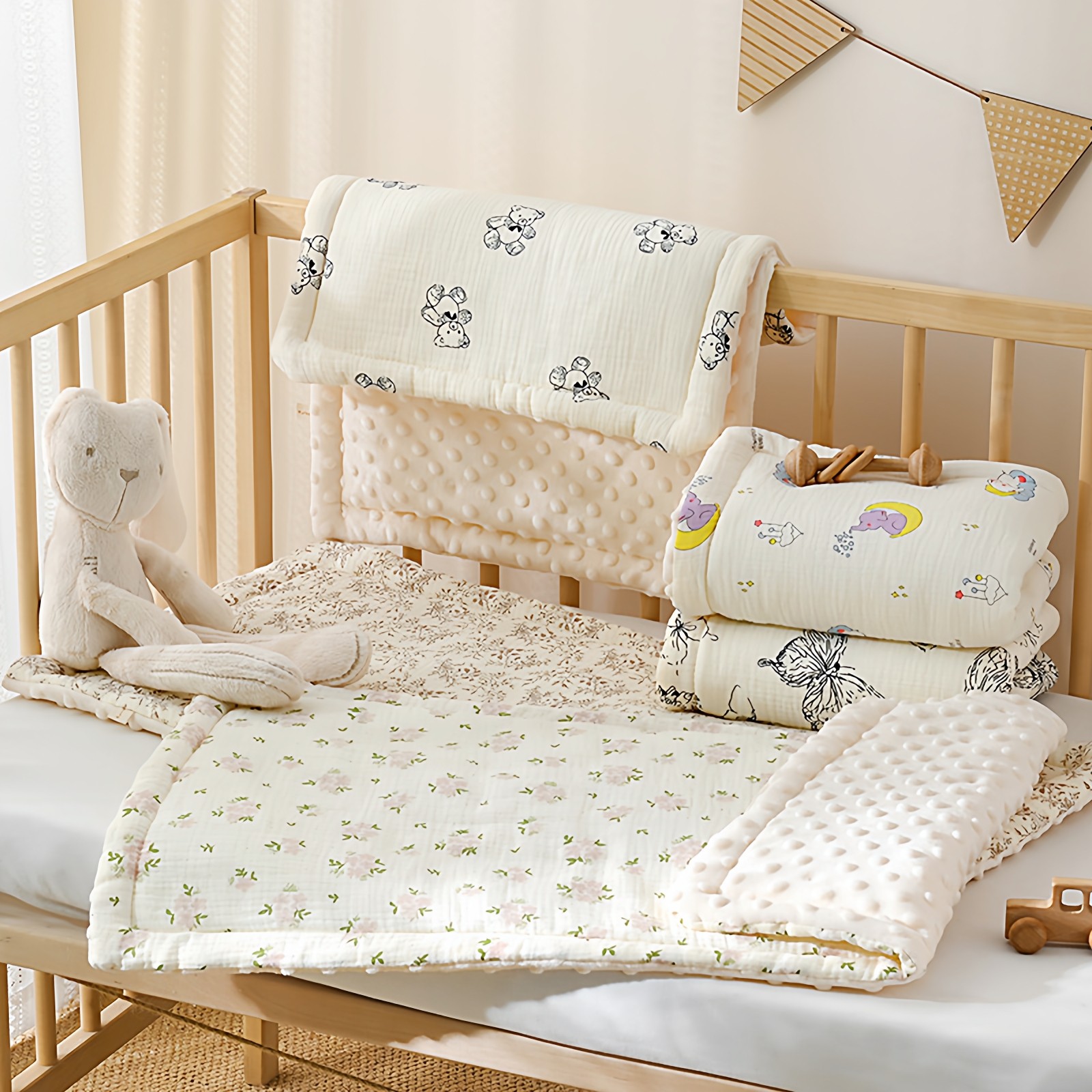 婴儿推车垫子柔软加厚坐垫保暖棉床垫纱布豆豆绒新生宝宝褥子棉垫,婴童用品,婴童毛毯/盖毯,淘宝优惠券,粉丝福利购,淘宝优惠卷