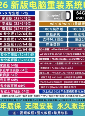 电脑系统U盘一键重装装机Win11/10/7专业纯净正版电脑PE启动优盘