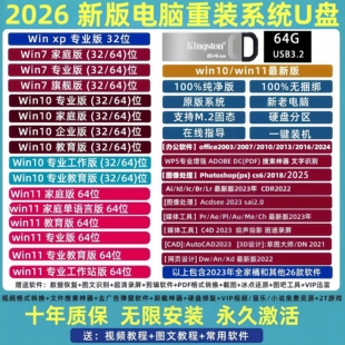 电脑系统U盘一键重装装机Win11/10/7专业纯净正版电脑PE启动优盘