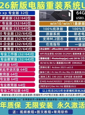 电脑重装系统U盘一键安装Win11/10/7专业纯净正版电脑PE启动优盘