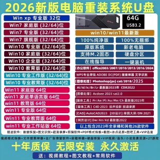 电脑重装系统U盘一键安装Win11/10/7专业纯净正版电脑PE启动优盘