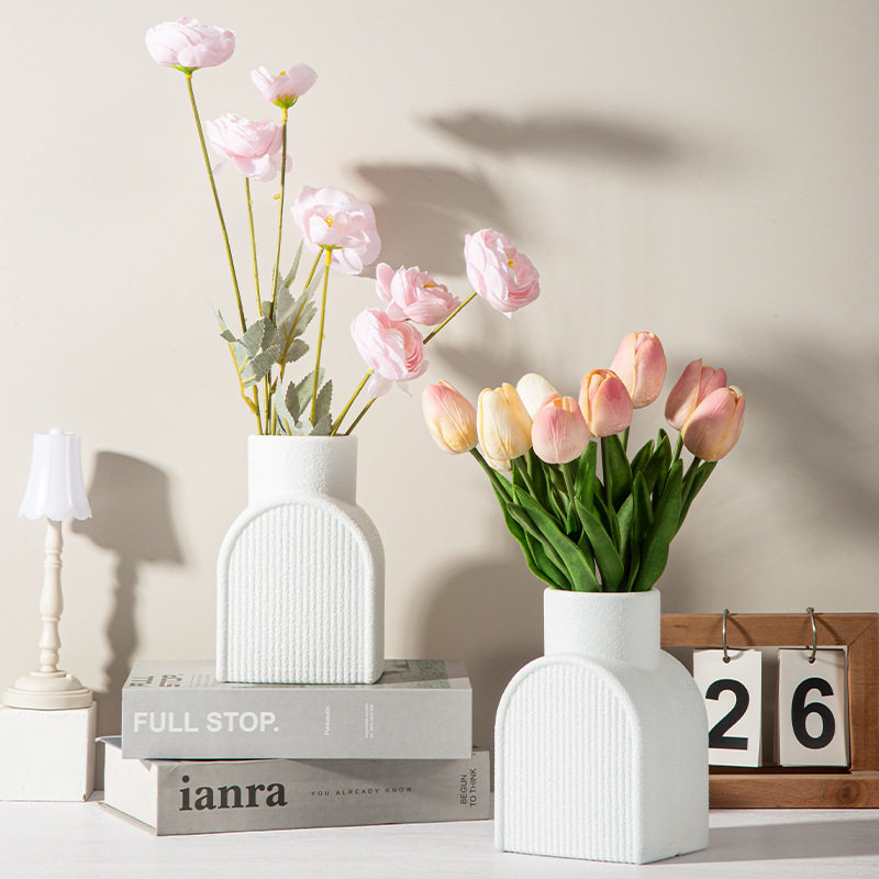 北欧风塑料仿陶瓷花瓶摆件客厅插花轻奢高级感水培花器摆件,鲜花速递/花卉仿真/绿植园艺,花瓶,淘宝优惠券,粉丝福利购,淘宝优惠卷