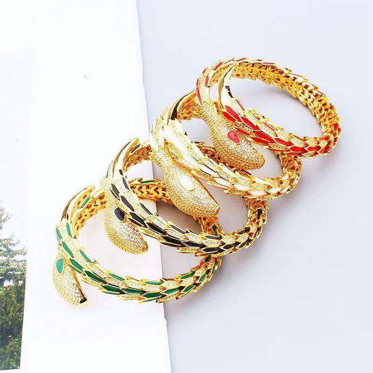 欧美时尚蛇形手镯女轻奢窄版蛇手环情人节礼物本命年生肖蛇手镯