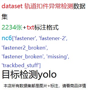 目标检测数据集YOLO轨道扣件异常检测数据集2234张yolotxt格式nc6