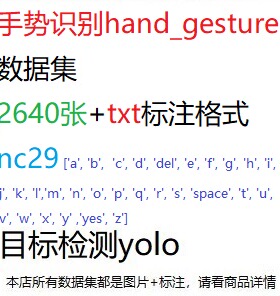 目标检测数据集YOLO手势识别hand数据集2640张YOLO txt格式nc29