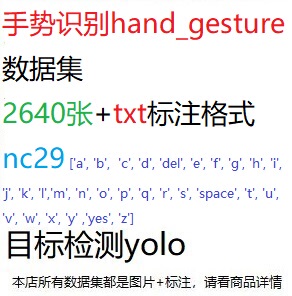目标检测数据集YOLO手势识别hand数据集2640张YOLO txt格式nc29