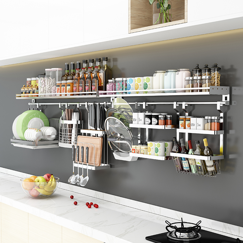 304不锈钢厨房调料置物架壁挂式