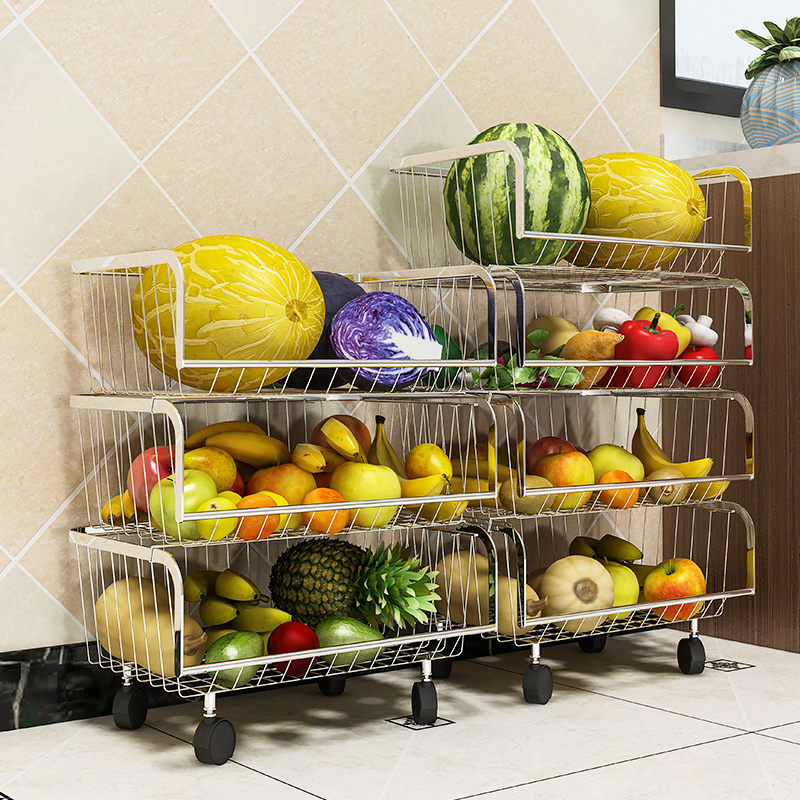 储物收纳筐放水果蔬不锈钢厨房